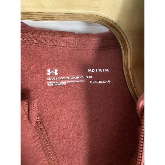 Under Armour Mens‎ Rival Fleece Loose Cold Gear Sweatshirt Size Medium Brick Red - Picture 5 of 9